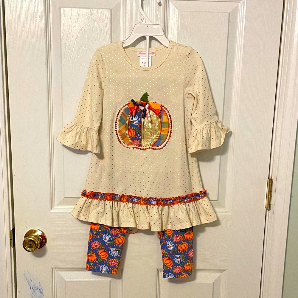 Bonnie Jean Cream and Blue Pumpkin Size five
